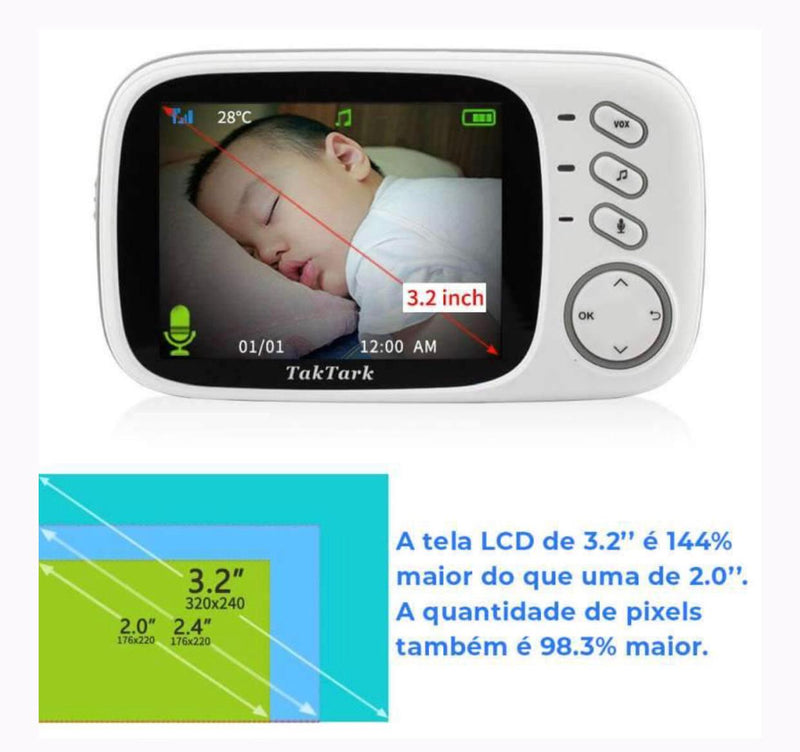 Monitor de Bebê - Babá Eletrônica 5 em 1